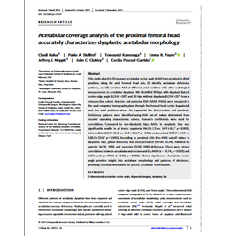 Acetabular coverage analysis of the proximal femoral head accurately characterizes dysplastic acetabular morphology