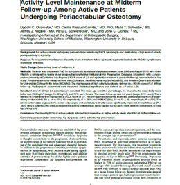 High level active patients undergoing a PAO for the treatment of symptomatic hip dysplasia maintain a high level of activity at 7 years post-operative.