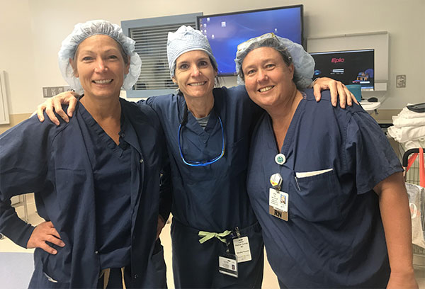 Dr. Pascual, Susie and Beth very happy after a great day in the OR
