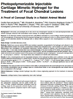 Photopolymerizable Injectable Cartilage Mimetic Hydrogel for the Treatment of Focal Chondral Lesions