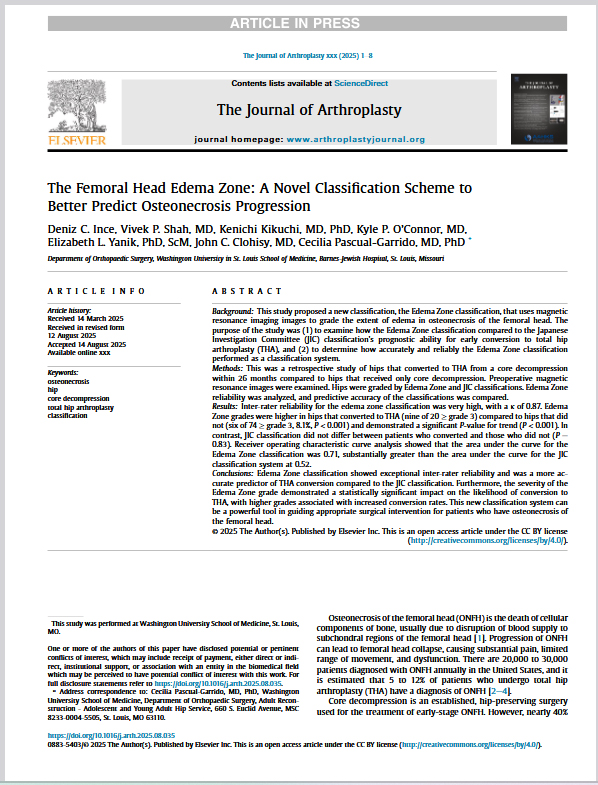 The Femoral Head Edema Zone: A Novel Classification Scheme to Better Predict Osteonecrosis Progression